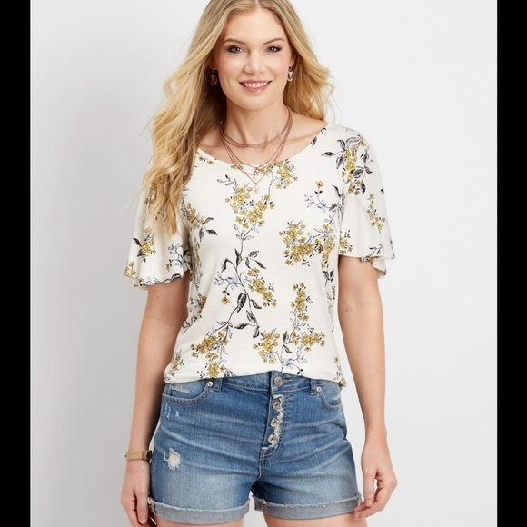 Maurice’s floral Criss cross back blouse - Picture 1 of 4